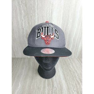 Chicago Bulls Snapback Hat Mitchell & Ness Hardwood Classics Grey Retro Jordan